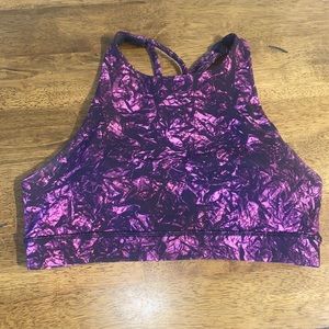 Lululemon sz 6 energy bra high neck long line rib